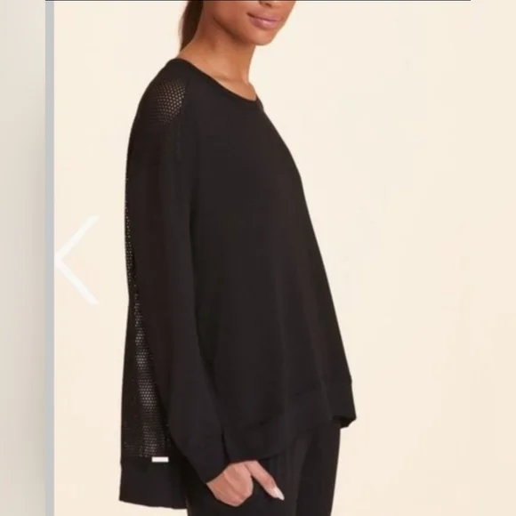 Alala Heron Mesh Knit Oversized Long Sleeve Sweatshirt in Black size Small - Picture 3 of 15